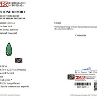 18.58 Ct. Emerald Natural Diamond Halo Necklace, Platinum 950 Scan Report