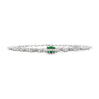 18.58 Ct. Emerald Natural Diamond Halo Necklace, Platinum 950 Image