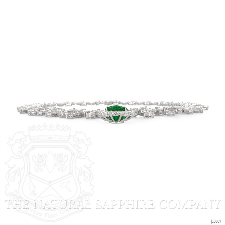 18.58 Ct. Emerald Natural Diamond Halo Necklace, Platinum 950