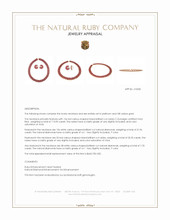 113.95 Ct. Ruby and Natural Diamond Accent Stones Necklace, Platinum & 18K Yellow Appraisal