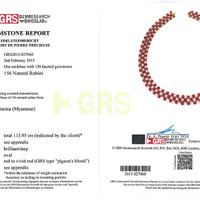 113.95 Ct. Ruby Natural Diamond Accent Stones Necklace, Platinum & 18K Yellow Scan Report