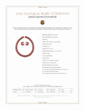 113.95 Ct. Ruby and Natural Diamond Accent Stones Necklace, Platinum & 18K Yellow Scan Report
