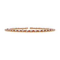 113.95 Ct. Ruby Natural Diamond Accent Stones Necklace, Platinum & 18K Yellow Image