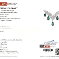 66.39 Ct. Emerald Natural Diamond Pave Necklace, Platinum 950 Scan Report