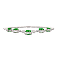 66.39 Ct. Emerald Natural Diamond Pave Necklace, Platinum 950 Image