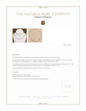 2.42 Ct. Ruby and Natural Diamond Halo Necklace, 18K White Gold Appraisal