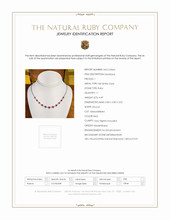4.49 Ct. Ruby and Natural Diamond Halo Necklace, 18K White Gold Scan Report