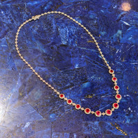 4.49 Ct. Ruby Natural Diamond Halo Necklace, 18K White Gold Life Style