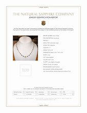 6.30 Ct. Multi Color Sapphire and Natural Diamond Halo Necklace, 18K White Gold Scan Report