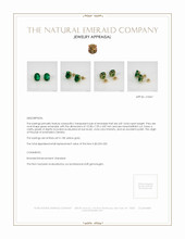 4.81 Ct.Tw. Emerald Studs Earrings, 18K Yellow Gold Appraisal