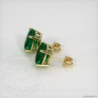 4.81 Ct.Tw. Emerald Studs Earrings, 18K Yellow Gold Image