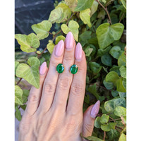 4.81 Ct.Tw. Emerald Studs Earrings, 18K Yellow Gold Life Style
