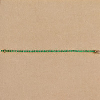 5.23 Ct.Tw. Emerald Tennis/Line Bracelet, 14K Yellow Gold Image