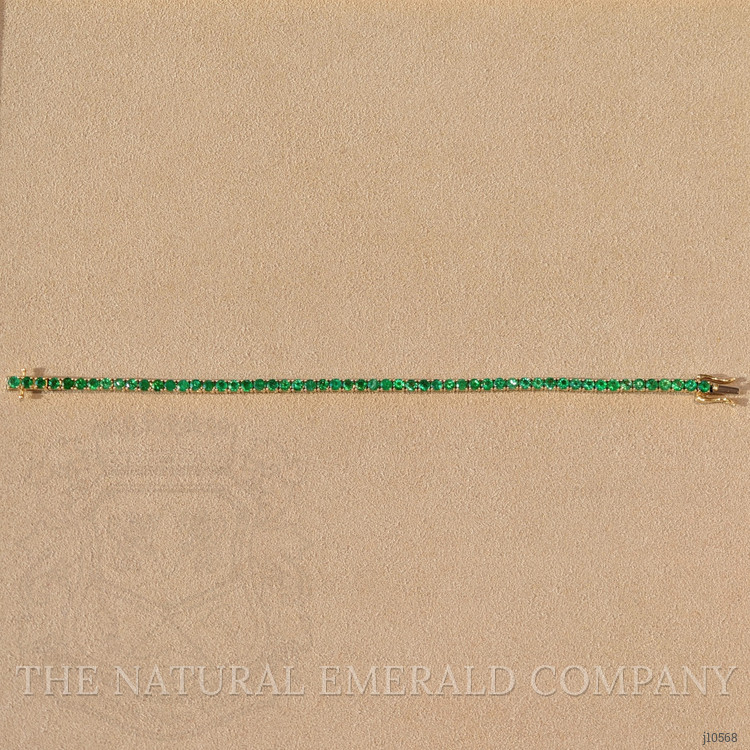 5.23 Ct.Tw. Emerald Tennis/Line Bracelet, 14K Yellow Gold