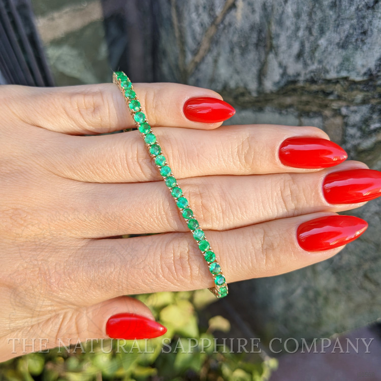 5.23 Ct.Tw. Emerald Tennis/Line Bracelet, 14K Yellow Gold