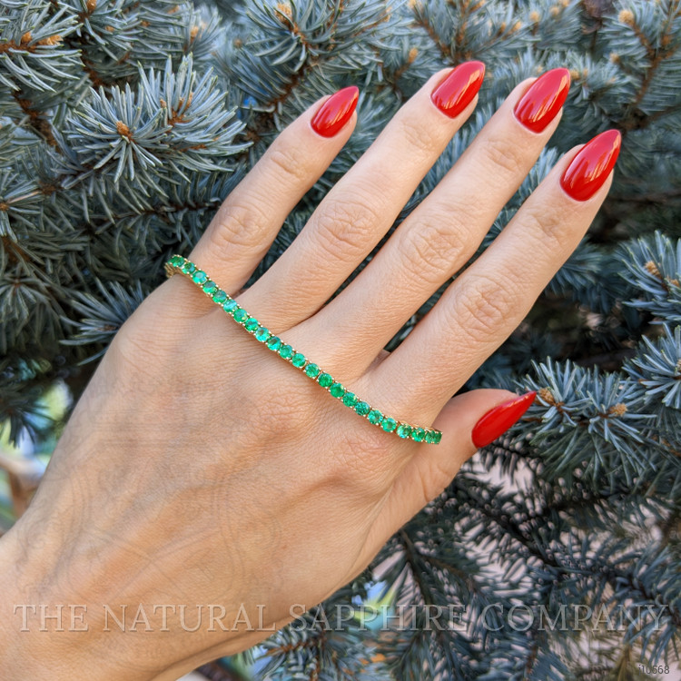 5.23 Ct.Tw. Emerald Tennis/Line Bracelet, 14K Yellow Gold