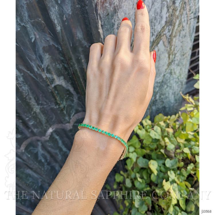 5.23 Ct.Tw. Emerald Tennis/Line Bracelet, 14K Yellow Gold