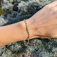 1.98 Ct.Tw. Emerald Natural Diamond Tennis/Line Bracelet, 14K Yellow Gold Life Style