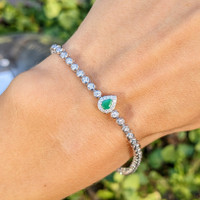 0.20 Ct.Tw. Emerald 14K White Gold bracelet