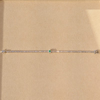 0.20 Ct.Tw. Emerald Natural Diamond Pave Bracelet, 14K White Gold Image