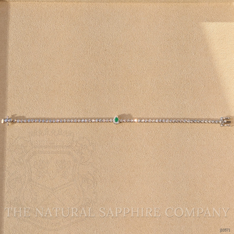 0.20 Ct.Tw. Emerald Natural Diamond Pave Bracelet, 14K White Gold
