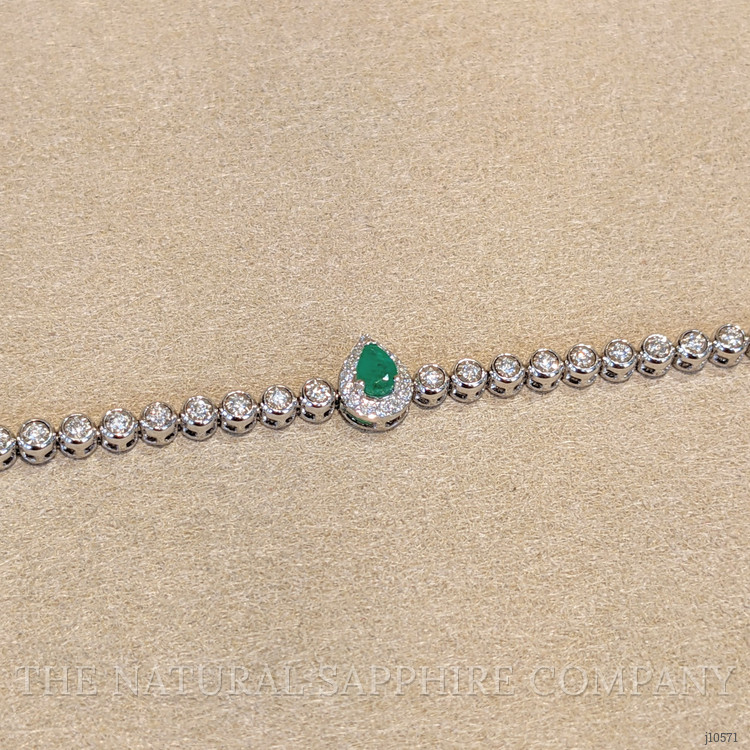 0.20 Ct.Tw. Emerald Natural Diamond Pave Bracelet, 14K White Gold