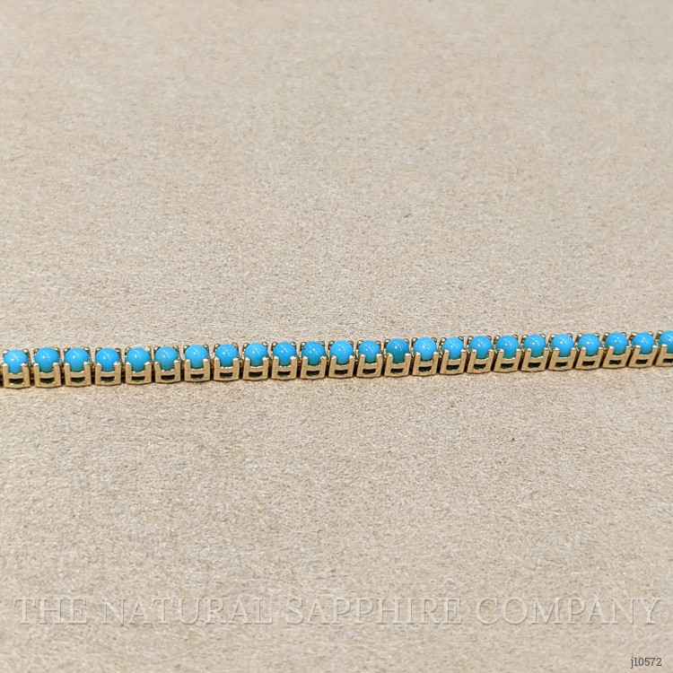 2.83 Ct.Tw. Blue Turquoise Tennis/Line Bracelet, 14K Yellow Gold