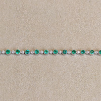 1.30 Ct.Tw. Emerald Natural Diamond Tennis/Line Bracelet, 14K White Gold Image