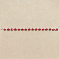 20.50 Ct.Tw. Ruby Natural Diamond Tennis/Line Bracelet, 14K White Gold Image