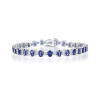 9.18 Ct.Tw. Sapphire 14K White Gold bracelet
