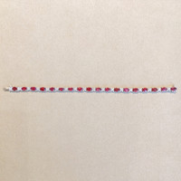 10.25 Ct.Tw. Ruby Natural Diamond Tennis/Line Bracelet, 14K White Gold Image