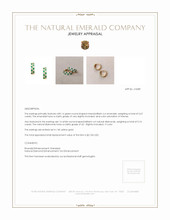 0.67 Ct.Tw. Emerald Natural Diamond Hoops Earrings, 14K Yellow Gold Appraisal
