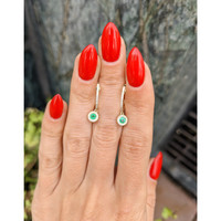 0.22 Ct.Tw. Emerald Natural Diamond Halo Earrings, 14K Yellow Gold Life Style