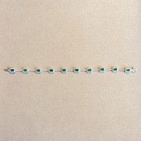 2.80 Ct.Tw. Emerald Natural Diamond Tennis/Line Bracelet, 14K White Gold Image