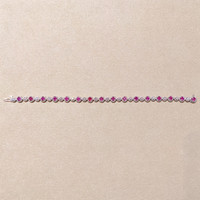 1.88 Ct.Tw. Ruby Natural Diamond Tennis/Line Bracelet, 14K White Gold Image