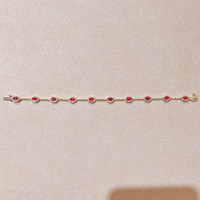 2.84 Ct.Tw. Ruby Natural Diamond Tennis/Line Bracelet, 14K White & Yellow Image