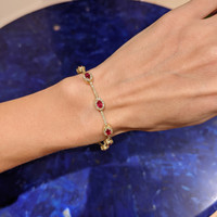 2.84 Ct.Tw. Ruby Natural Diamond Tennis/Line Bracelet, 14K White & Yellow Life Style