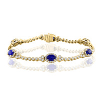 3.01 Ct.Tw. Sapphire 18K Yellow Gold bracelet