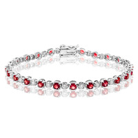 3.52 Ct.Tw. Ruby 14K White Gold bracelet
