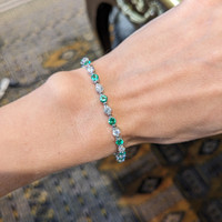 2.23 Ct.Tw. Emerald Natural Diamond Tennis/Line Bracelet, 14K White Gold Life Style