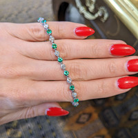 2.23 Ct.Tw. Emerald Natural Diamond Tennis/Line Bracelet, 14K White Gold Life Style