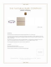6.20 Ct.Tw. Ruby Natural Diamond Tennis/Line Bracelet, 14K White Gold Appraisal