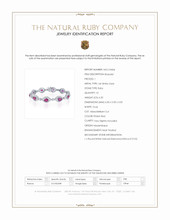 6.20 Ct.Tw.Total Carat Weight Pinkish Red Ruby and Natural Diamond Tennis/Line Bracelet, 14K White Gold Scan Report