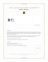 1.12 Ct.Tw. Ruby Natural Diamond Pave Earrings, 18K White Gold Appraisal