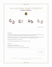 2.16 Ct.Tw. Ruby Natural Diamond Pave Earrings, 18K White Gold Appraisal