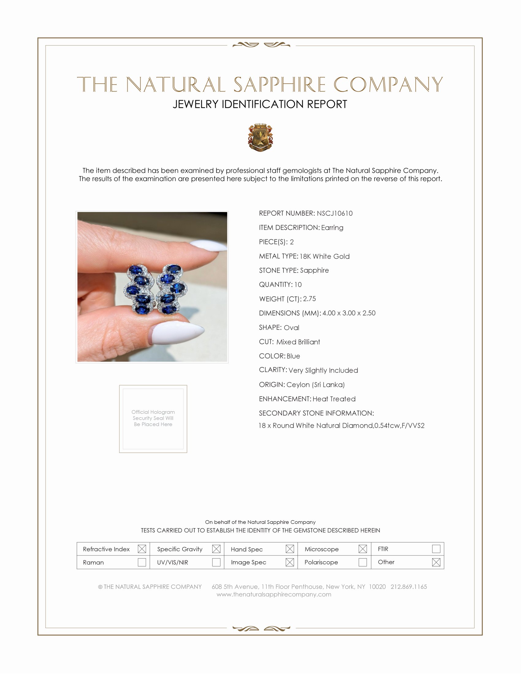 2.75 Ct.Tw. Blue Sapphire and Natural Diamond Pave Earrings, 18K White Gold