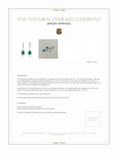 1.27 Ct.Tw. Emerald Natural Diamond Pave Earrings, 18K White Gold Appraisal