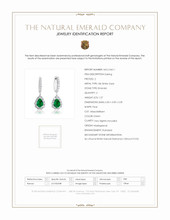 1.27 Ct.Tw. Emerald Natural Diamond Pave Earrings, 18K White Gold Scan Report
