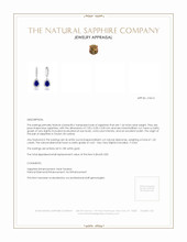 1.44 Ct.Tw.Total Carat Weight Sapphire Natural Diamond Pave Earrings, 18K White Gold Appraisal