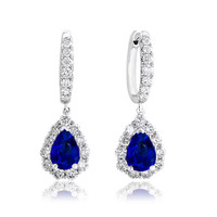 1.44 Ct.Tw. Sapphire 18K White Gold earring